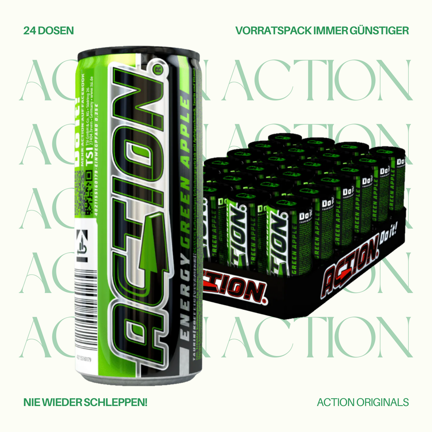 ACTION Green Apple - 24 x 250ml