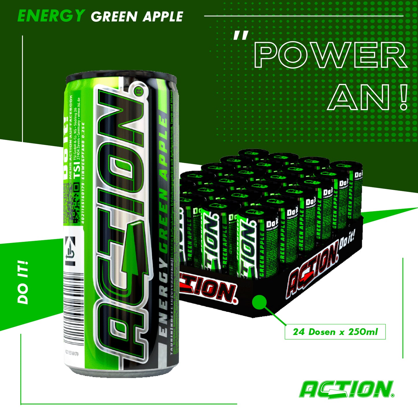 ACTION Green Apple - 24 x 250ml
