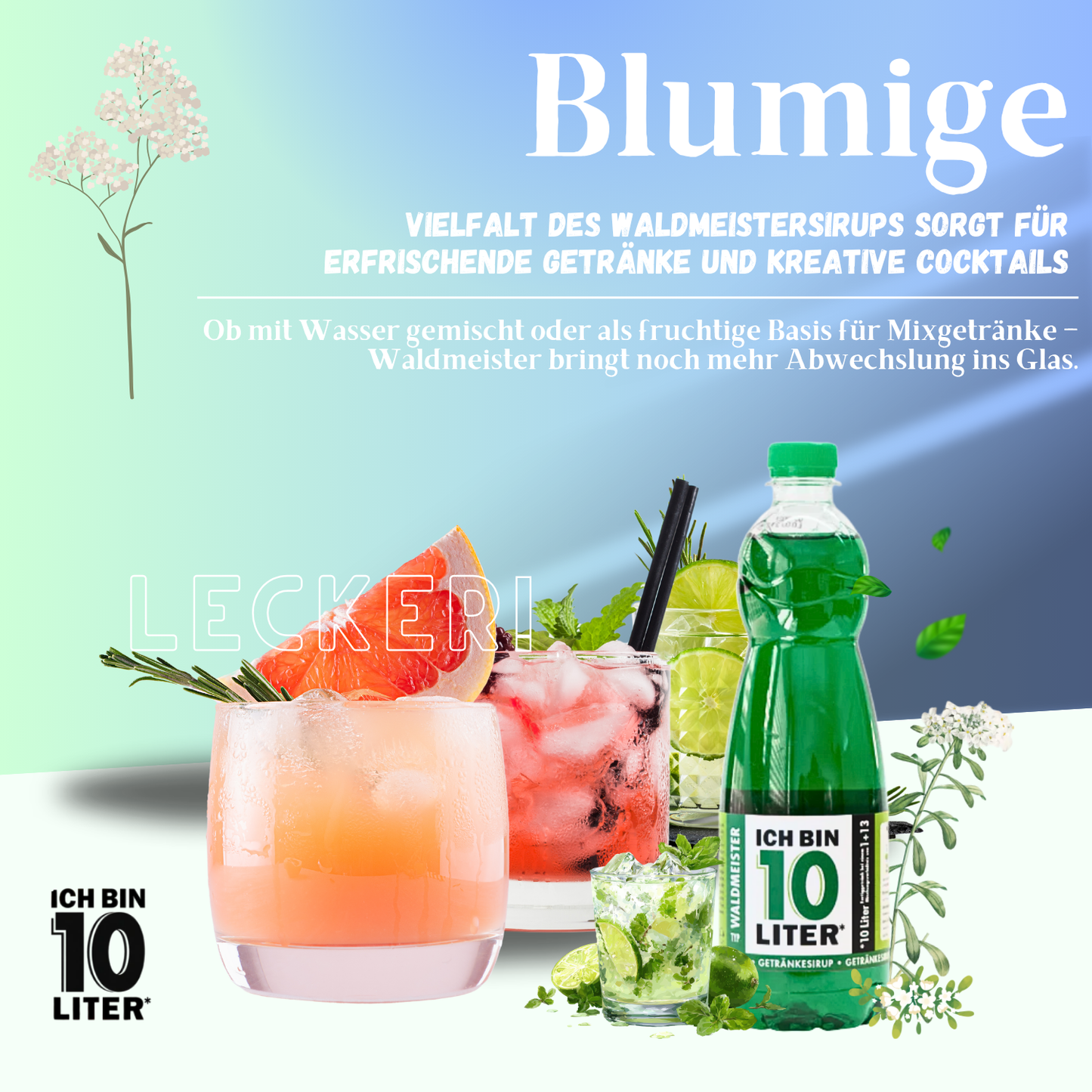 ICH BIN 10 LITER Waldmeister Sirup 6 x 0,7l