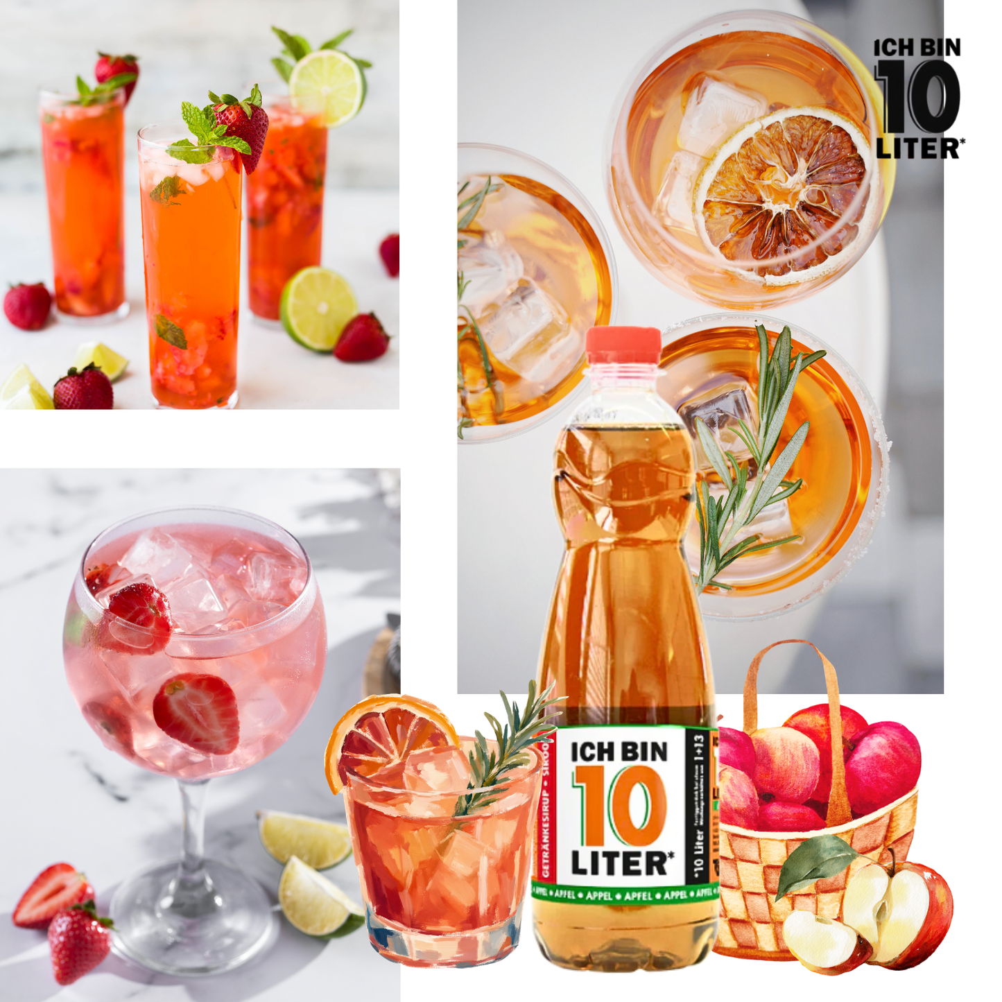 ICH BIN 10 LITER Apfel Sirup 6 x 0,7l