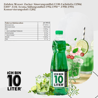 ICH BIN 10 LITER Waldmeister Sirup 6 x 0,7l