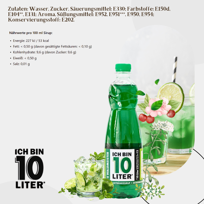 ICH BIN 10 LITER Waldmeister Sirup 6 x 0,7l